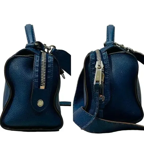 💎✨BEAUTIFUL✨💎Authentic Fendi Leather Selleria Navy Blue 2-Way Shoulder Bag - Picture 3 of 6